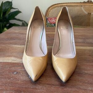 Stuart Weitzman Pumps Heels Patent Leather Nude Blush Size 9.5 / 40